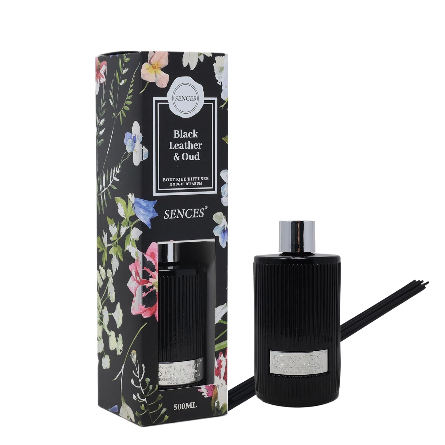 Baltus Reed Diffuser 500ml Sences Ribbed Black Leather & Oud