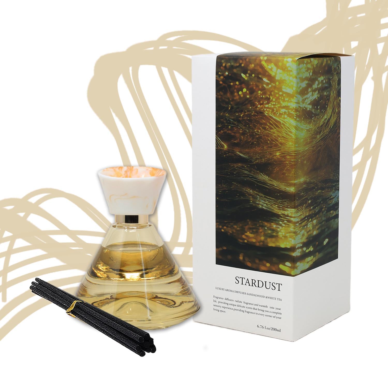 Baltus 200ml Stardust Luxury Aroma Sandalwood & White Tea Reed Diffuser