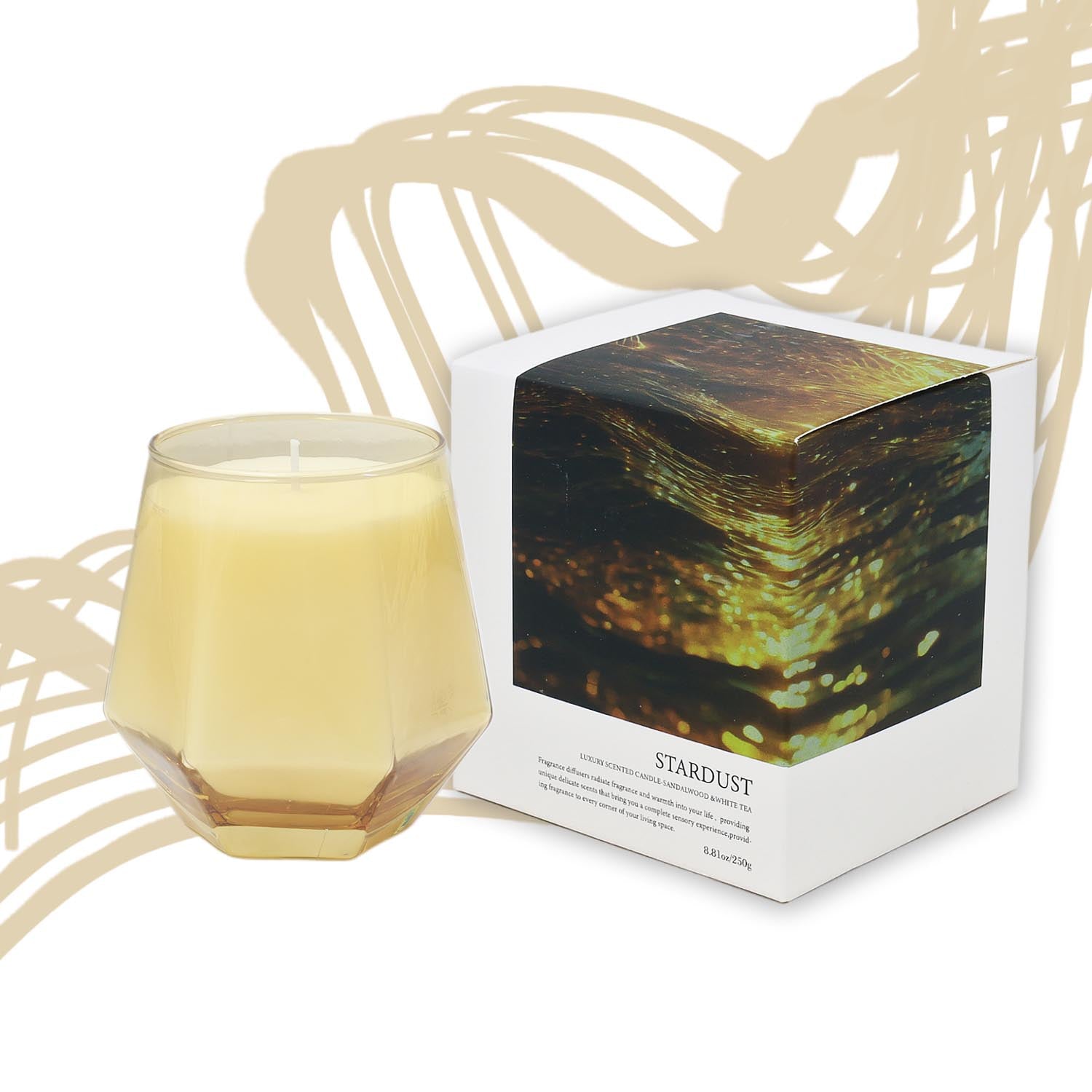 Baltus 250g Stardust Luxury Aroma Sandalwood & White Tea Scented Candle