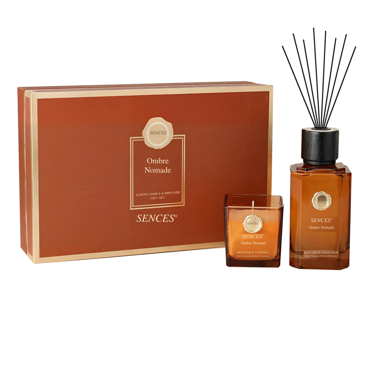 Baltus Sences Ombre Nomade 500ml Reed Diffuser & 200g Scented Candle Gift Set