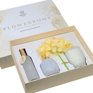 Baltus 3Pc Diffuser Room Spray & Candle Flowerbomb Honeysuckle & Geranium Gift Set