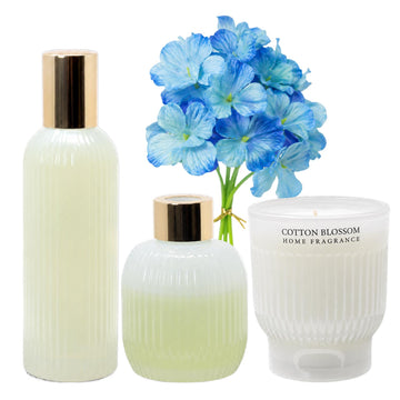 Baltus 3Pc Diffuser Room Spray & Candle Flowerbomb Cotton Blossom Aroma Gift Set