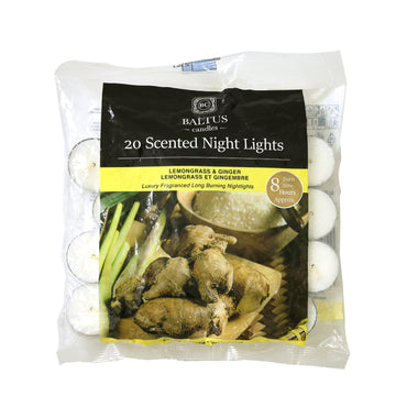 20pc Baltus Scented Tealight Candles Lemongrass & Ginger