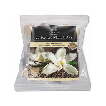 20pcs Baltus Vanilla & Sandalwood Scented Tea Light Candles