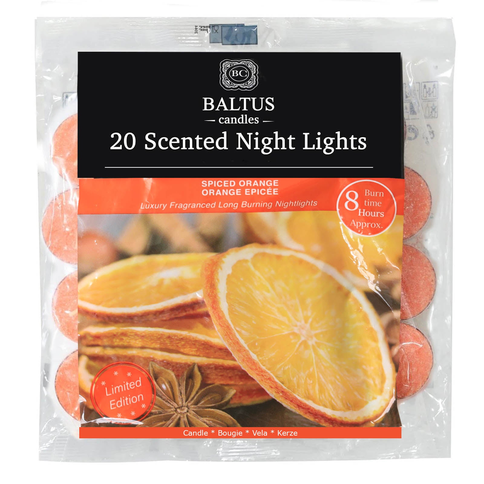 20pc Baltus Scented Tealight Candles Spiced Orange