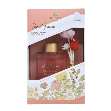 Baltus 100ml Pear & Freesia Reed Diffuser With Faux Flower