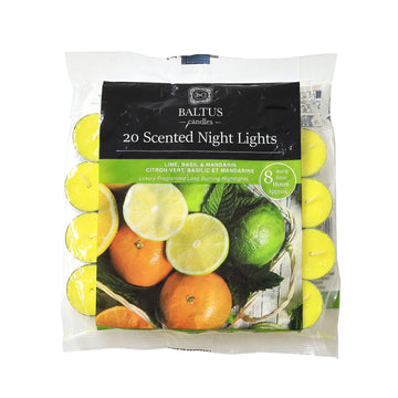 20pc Baltus Scented Tealight Candles Lime Basil & Mandarin
