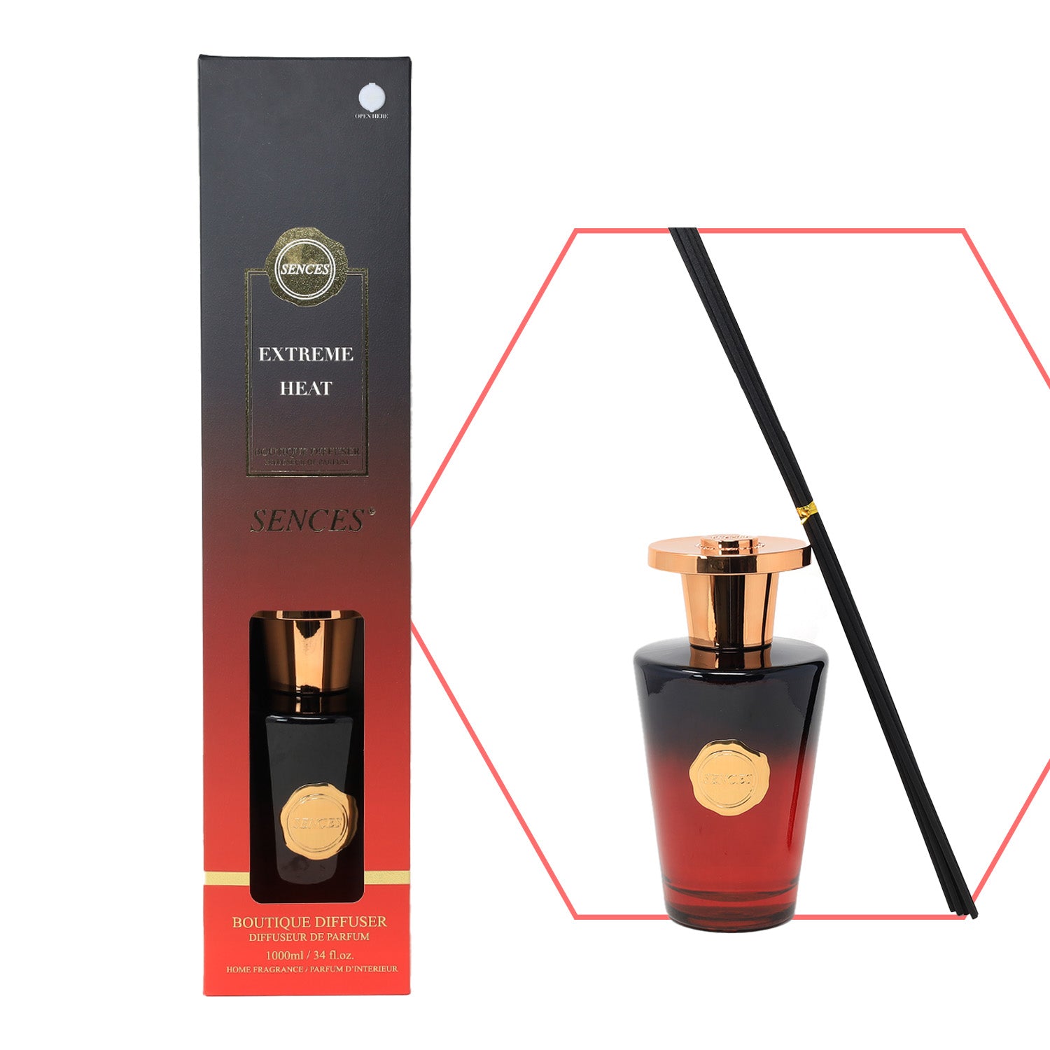 Baltus Reed Diffuser 1000ml Sences Scented Wick Extreme Heat