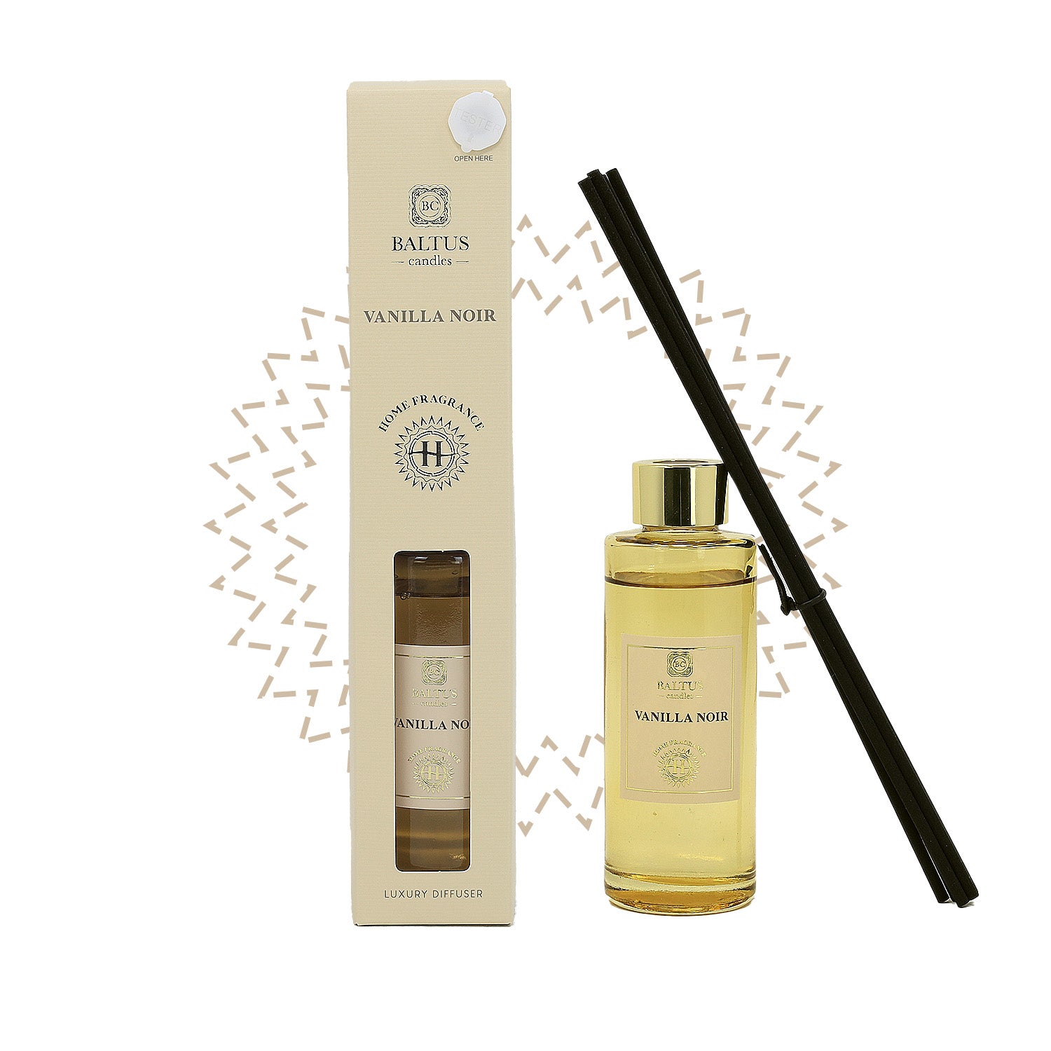 Baltus Reed Diffuser 90ml Sences Scented Wick Sweet Vanilla Noir