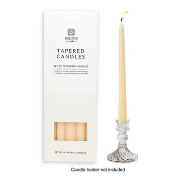 10pcs Baltus Ivory White Tapered Candles