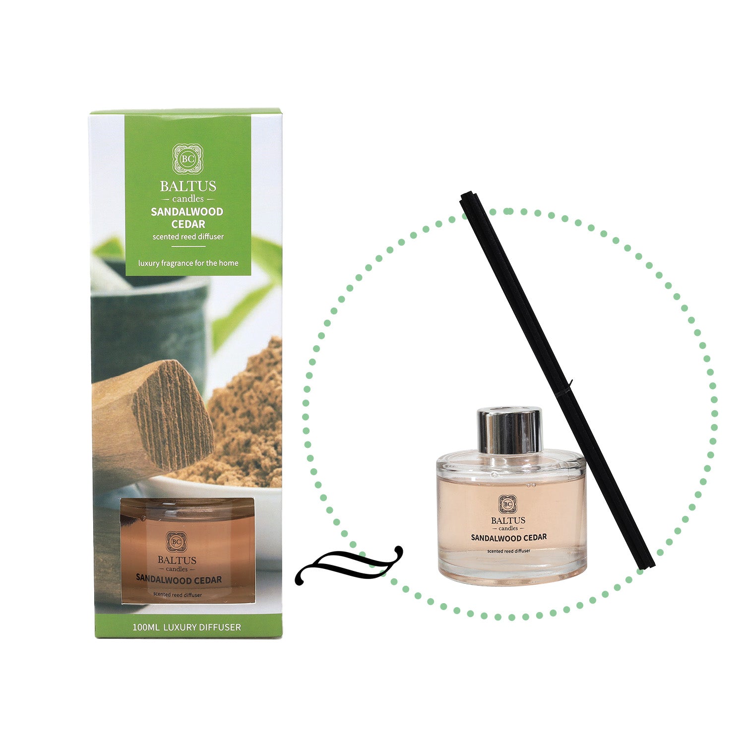 Baltus 100ml Sandalwood Cedar Scented Diffuser
