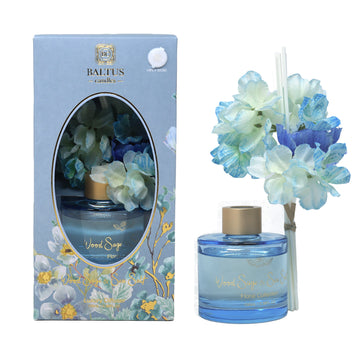 Baltus Reed Diffuser 100ml Sences Wood Sage & Sea Salt Faux Flower