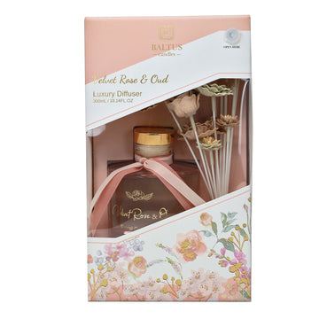 Baltus Luxury Reed Diffuser 300ml Faux Flower Velvet Rose & Oud