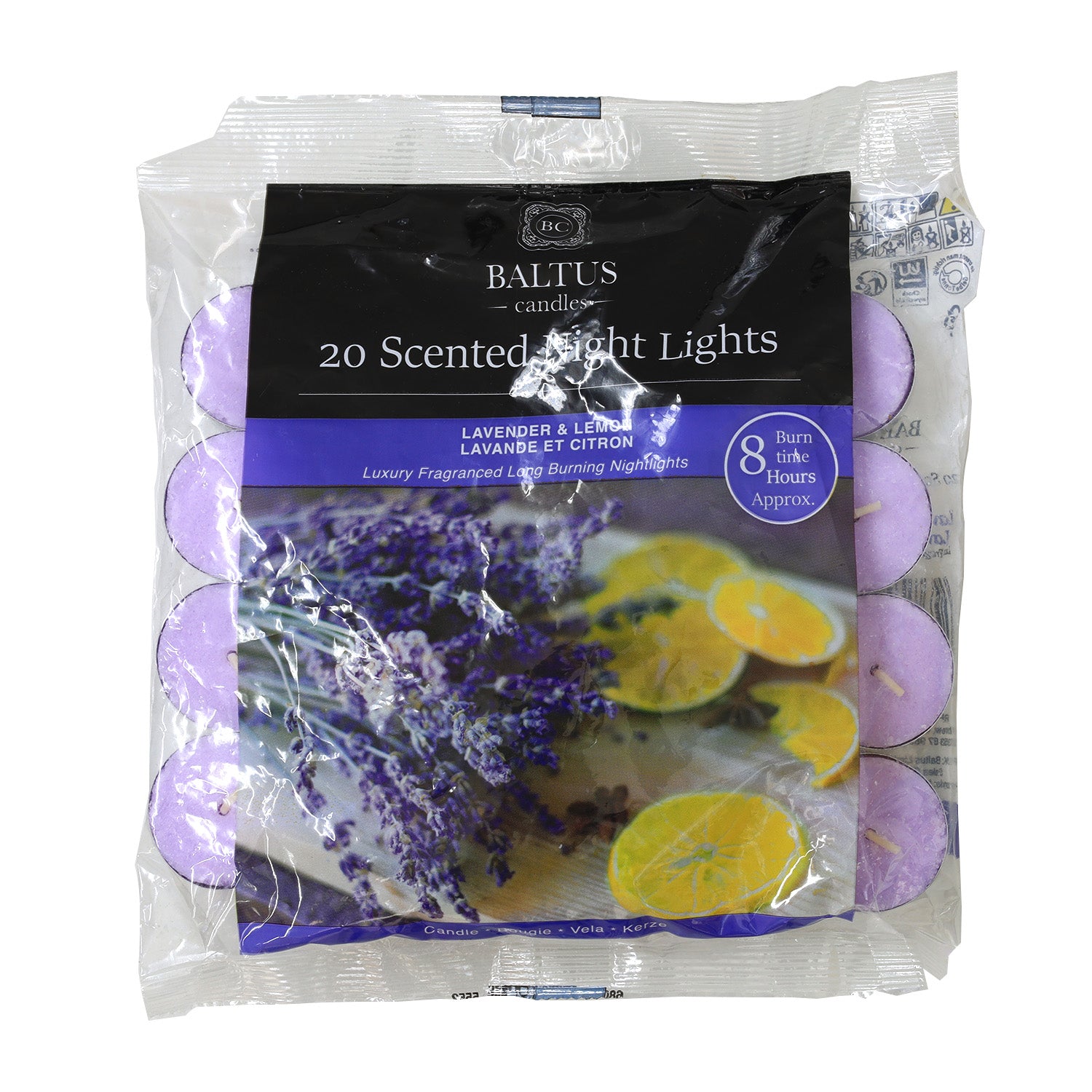 20pc Baltus Scented Tealights Night Candle Lavender Lemon