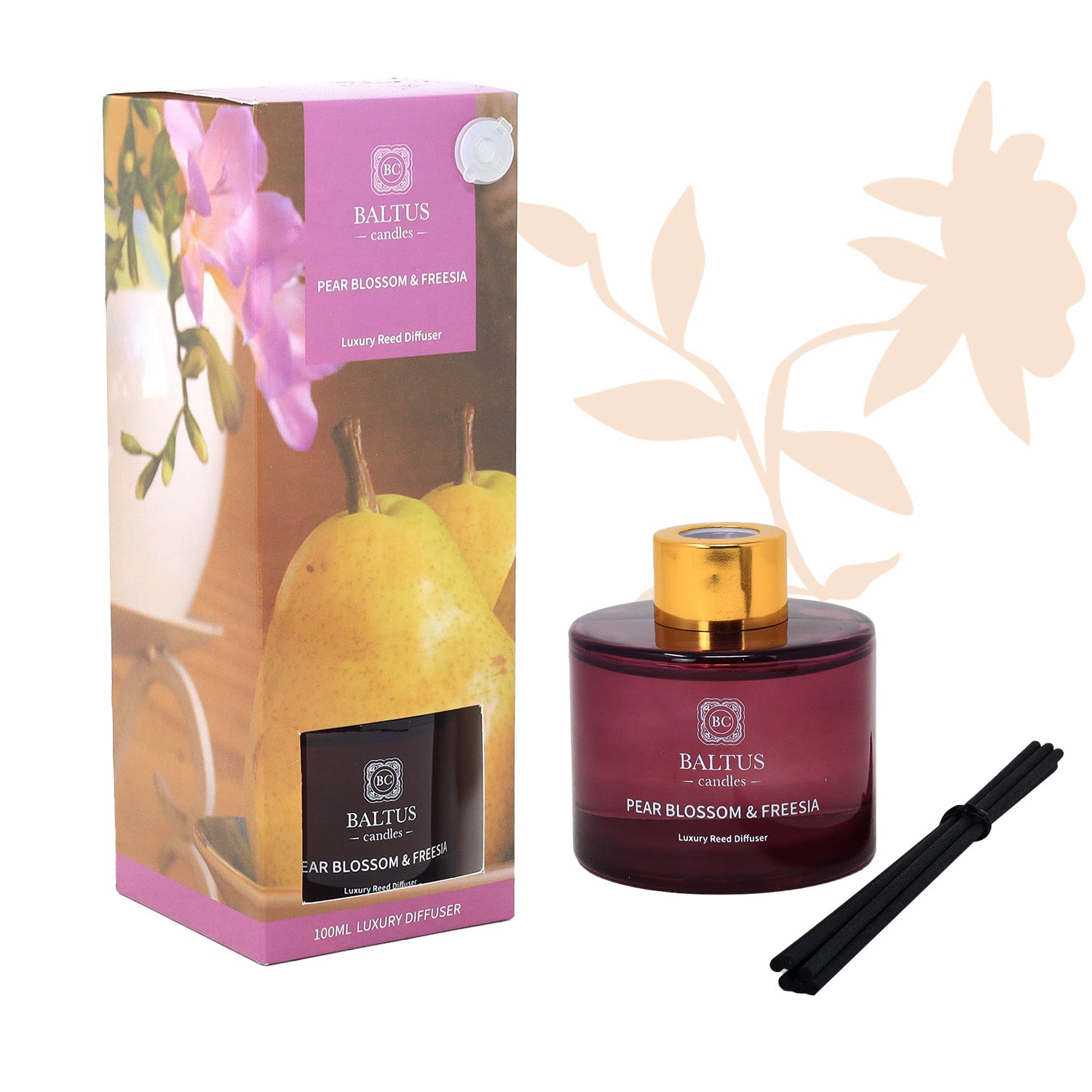 Baltus Reed Diffuser 100ml Luxury Pear Blossom & Freesia