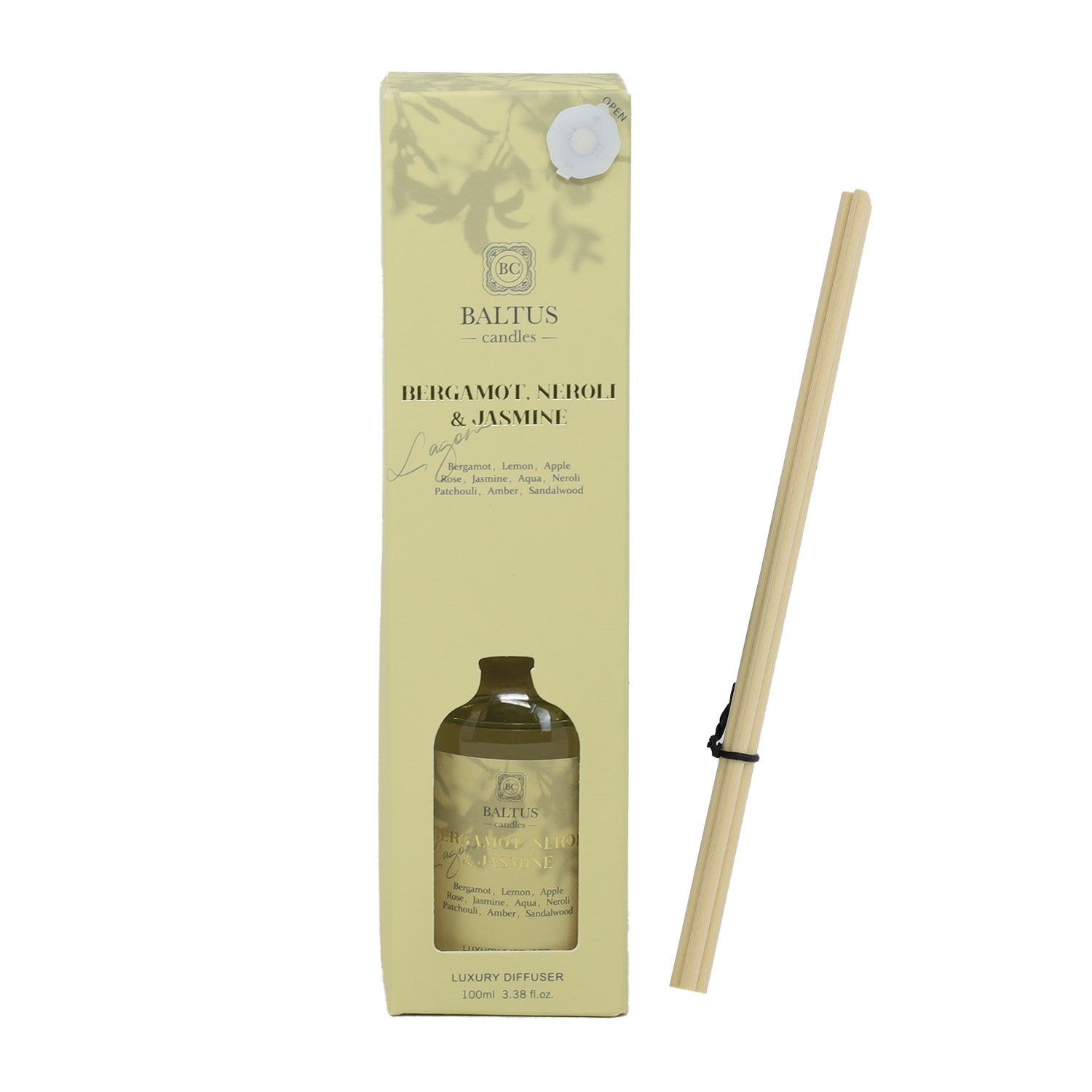 Baltus 100ml Luxury Reed Diffuser -  Bergamot Neroli Jasmine