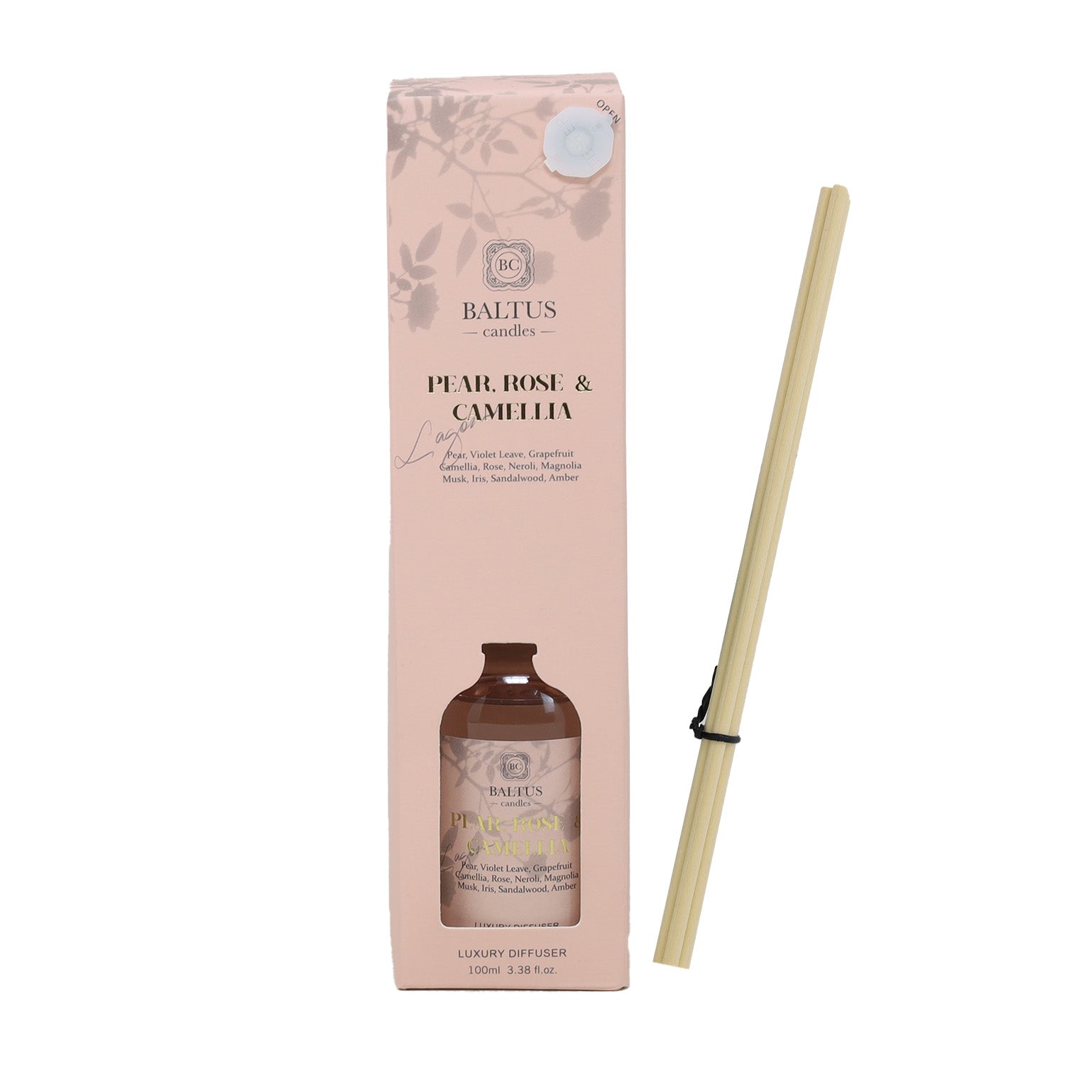 Baltus 100ml Luxury Reed Diffuser  - Pear Rose & Camellia