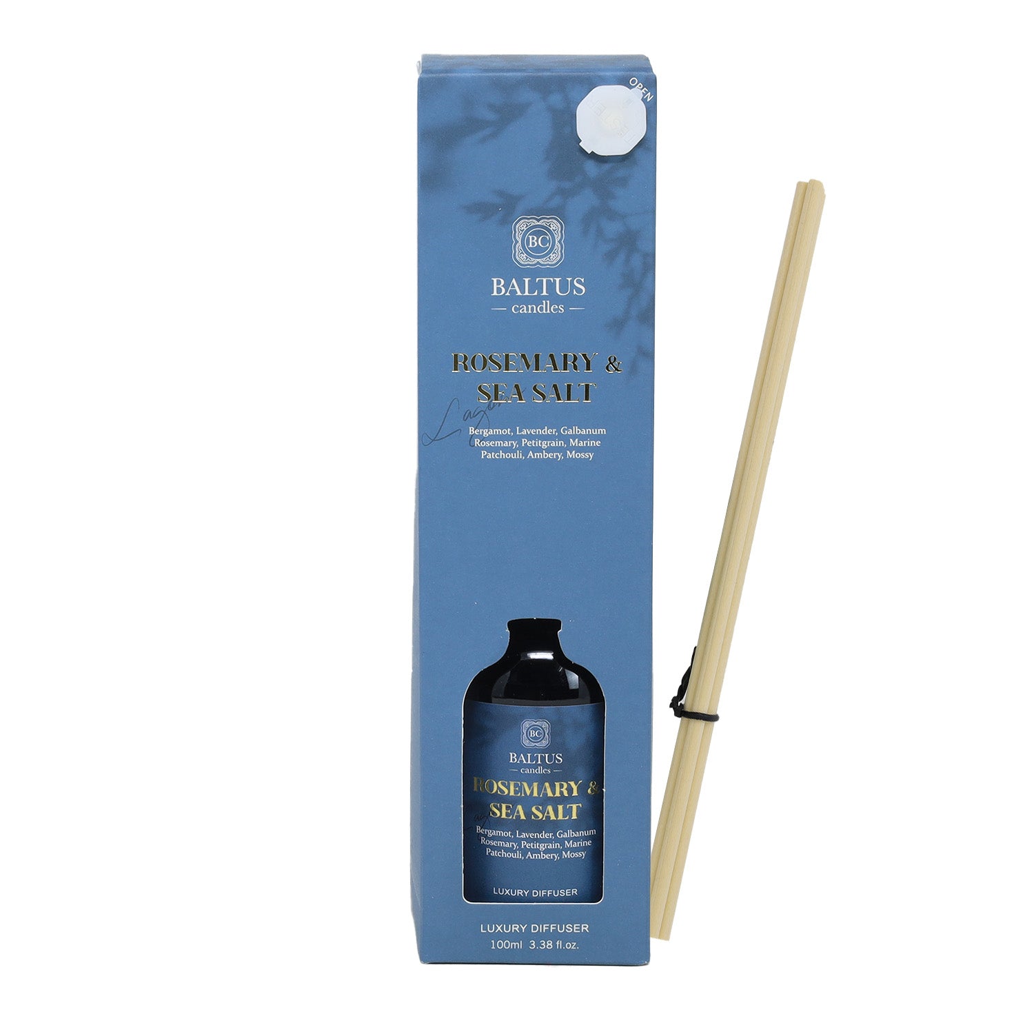 Baltus 100ml Luxury Reed Diffuser - Rosemary & Sea Salt