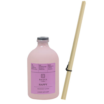 Baltus 100ml Apothecary Reed Diffuser - HAPPY Grapefruit & Rose