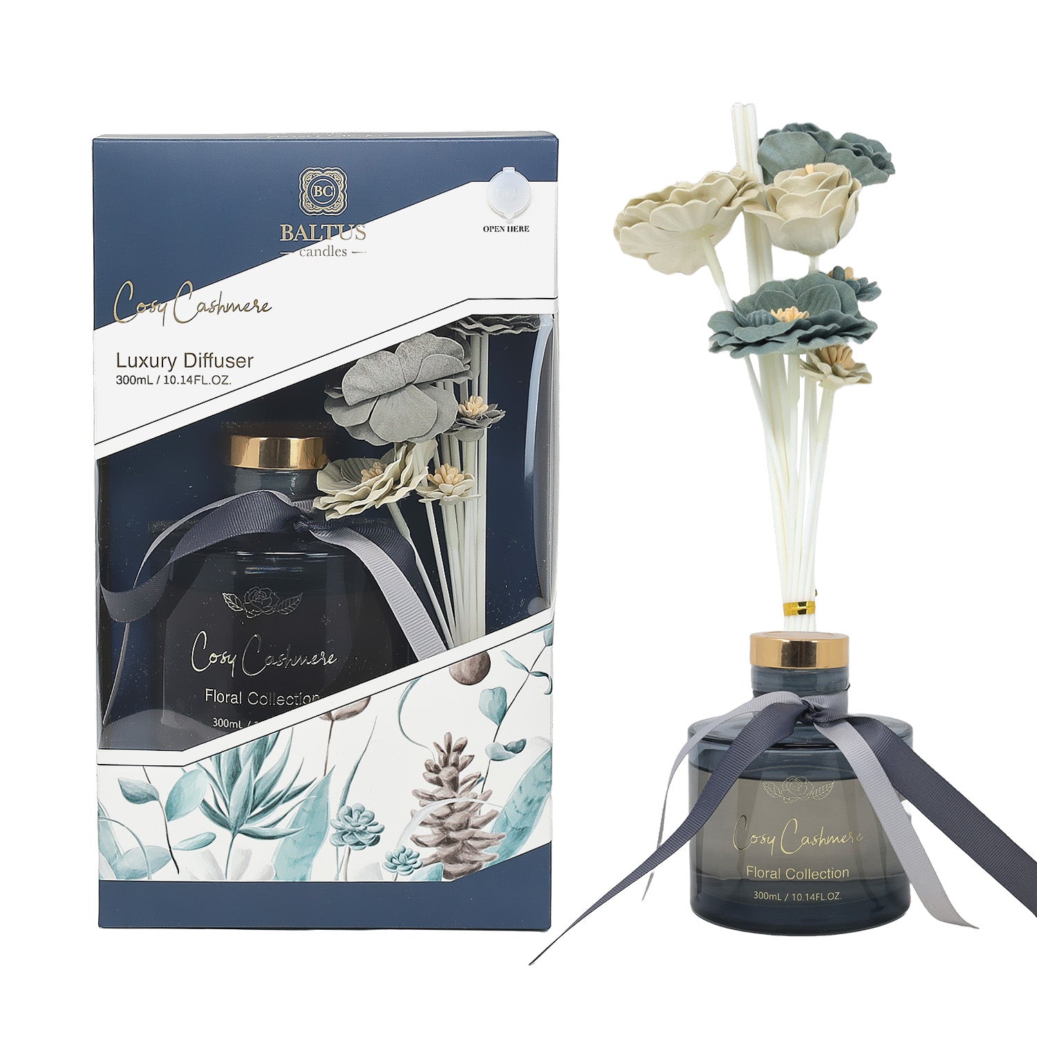 Baltus Reed Diffuser 300ml Faux Flower Cosy Cashmere