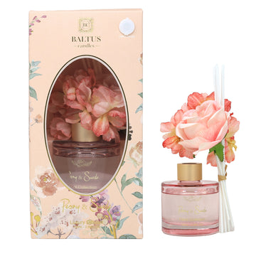 Baltus Reed Diffuser 100ml Sences Peony & Suede With Faux Flower