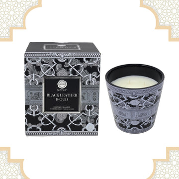Baltus Scented Candle 615g Shea Butter Premium Black Leather Oud