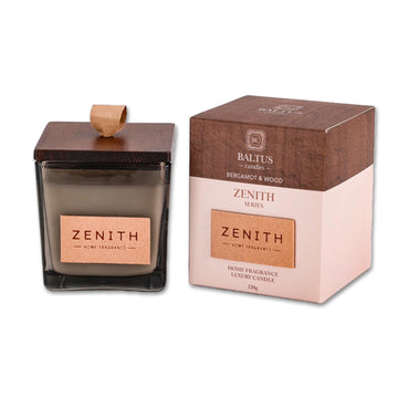 Zenith Series 220g Sences Scented Candle Jar Bergamot & Wood