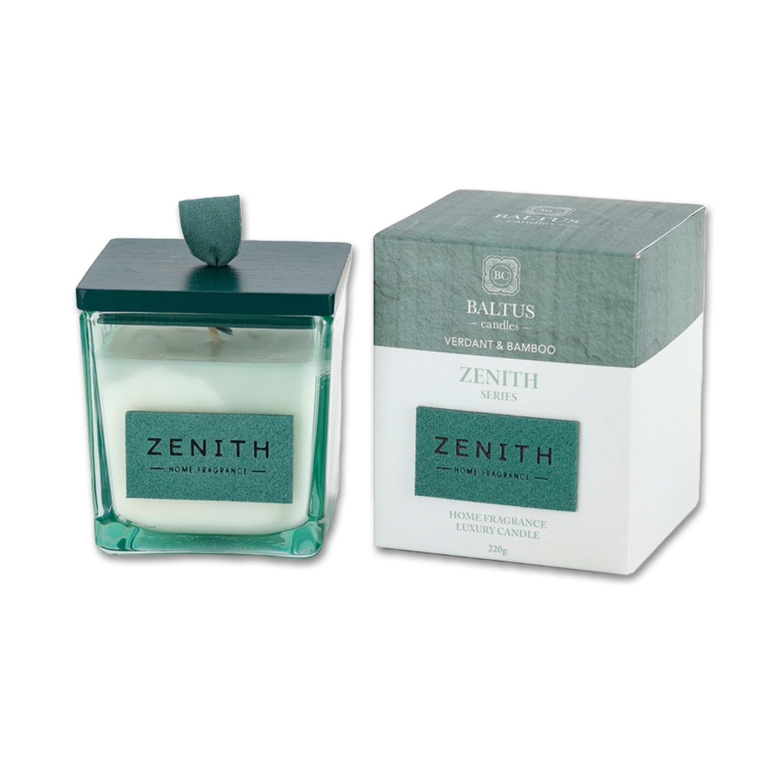 Zenith Series 220g Sences Scented Candle Jar Verdant & Bamboo