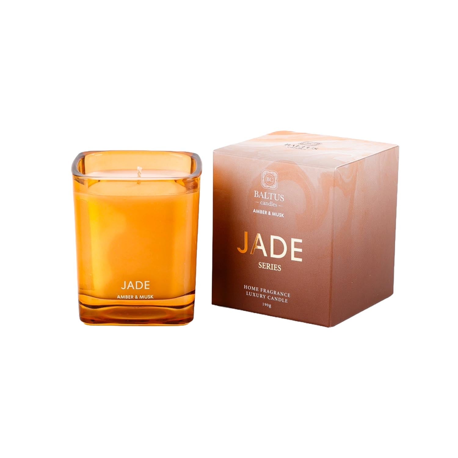 Baltus Jade Series 190g Sences Scented Candle Jar Amber & Musk