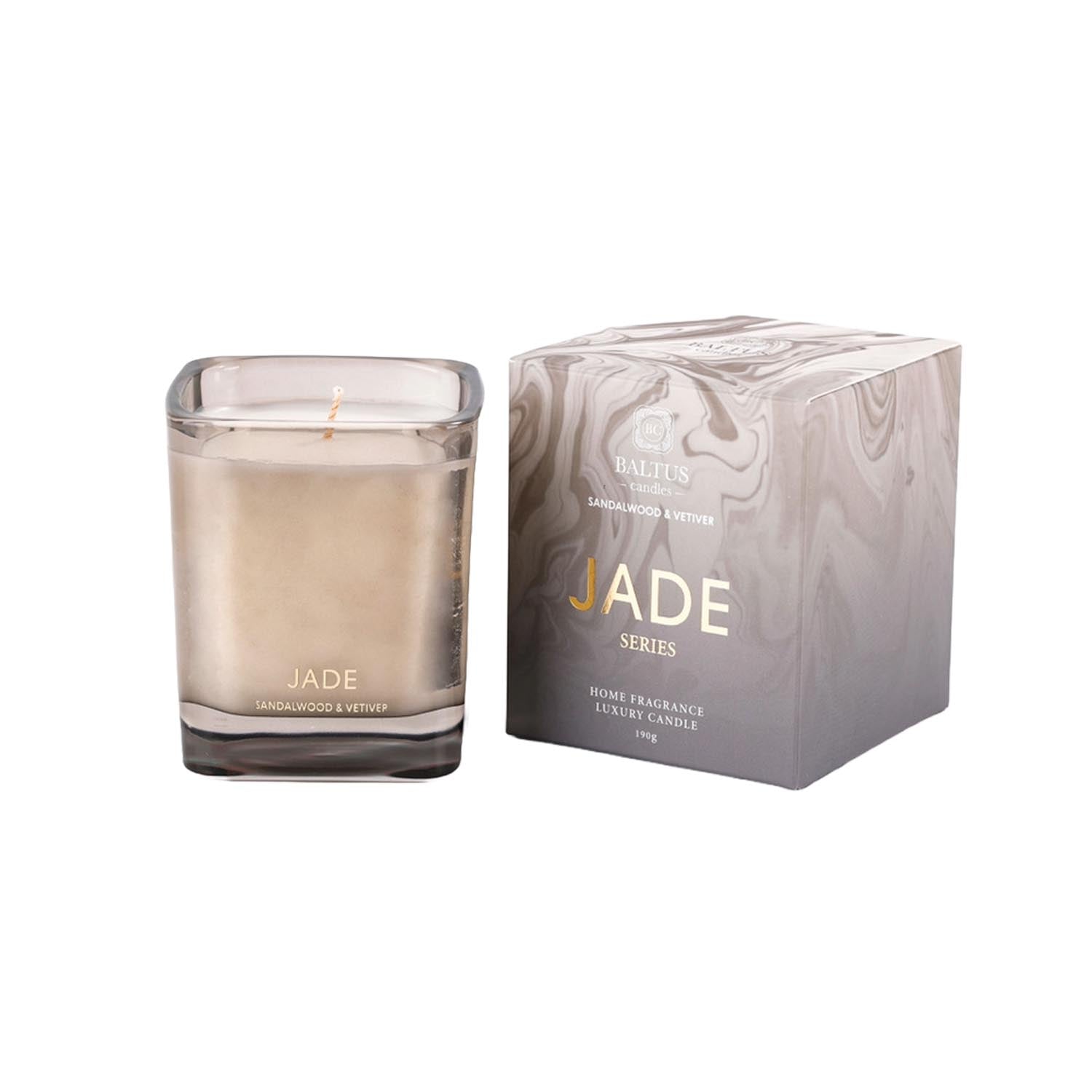 Jade Series 190g Sences Scented Candle Jar Sandalwood & Vetiver