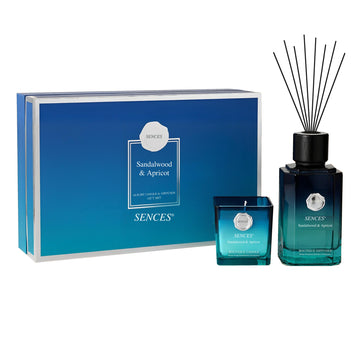 Baltus Sences Sandalwood & Apricot 500ml Reed Diffuser & 200g Candle Gift Set