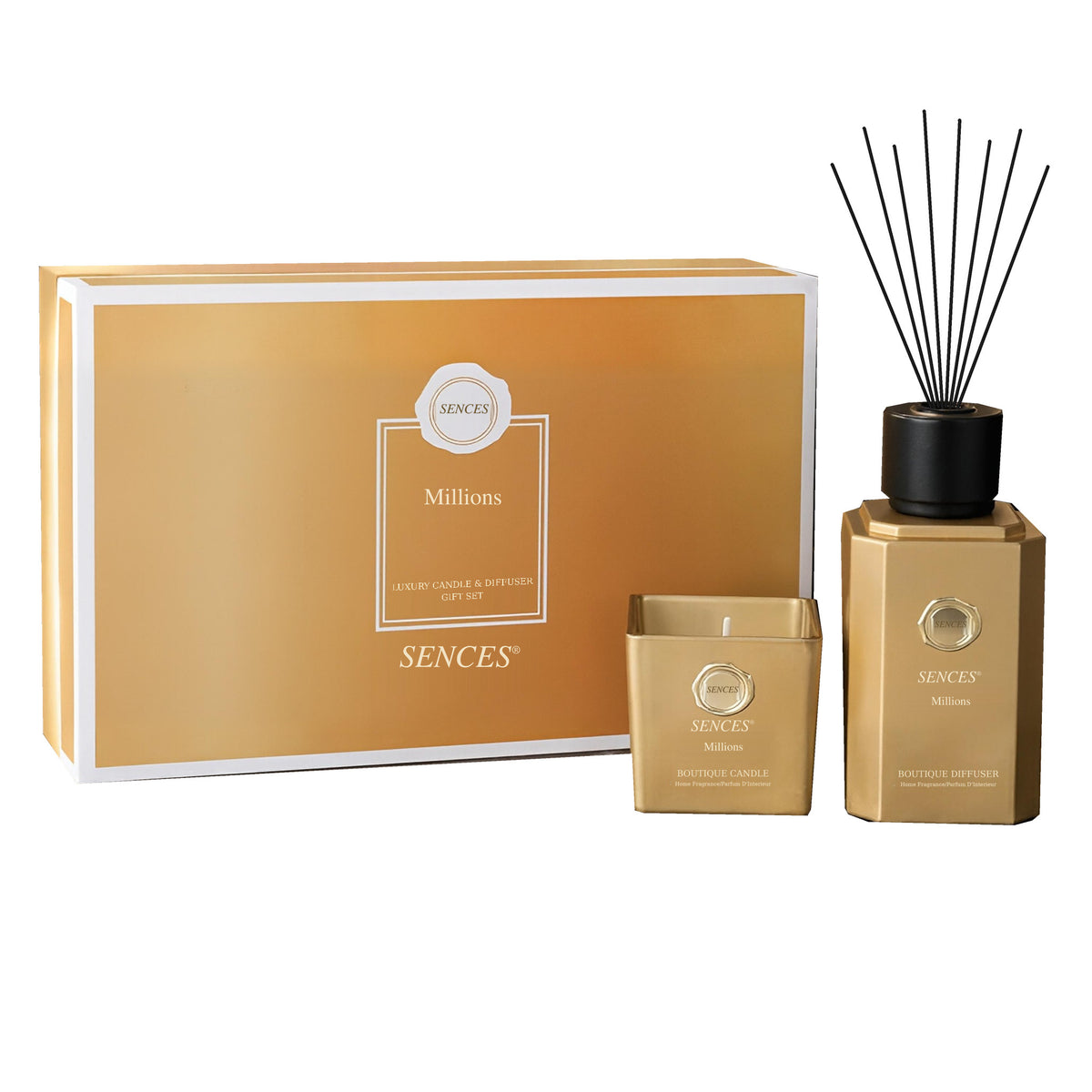 Baltus Sences Millions 500ml Reed Diffuser & 200g Scented Candle Luxury Gift Set