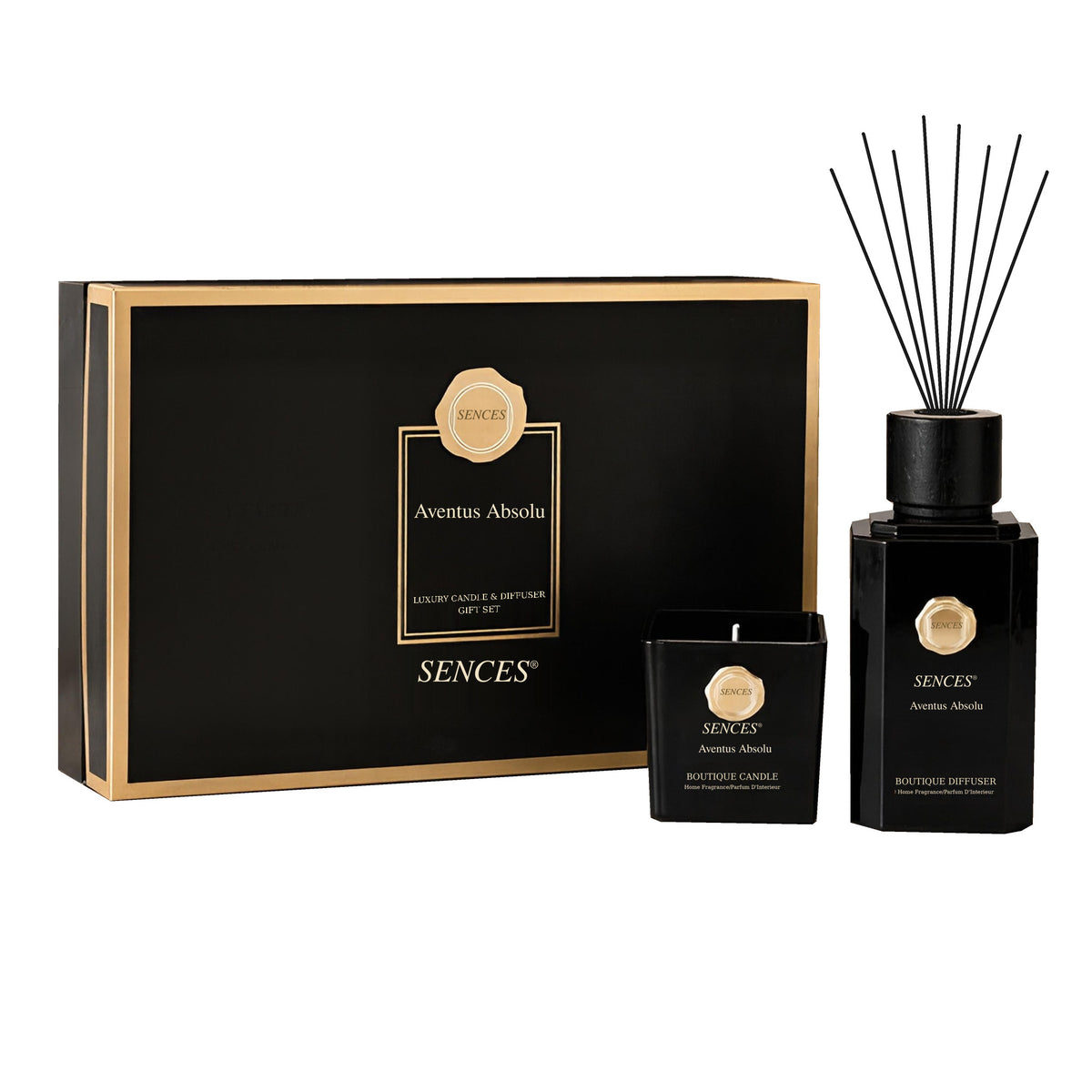Baltus Sences Aventus Absolu 500ml Reed Diffuser & 200g Scented Candle Gift Set