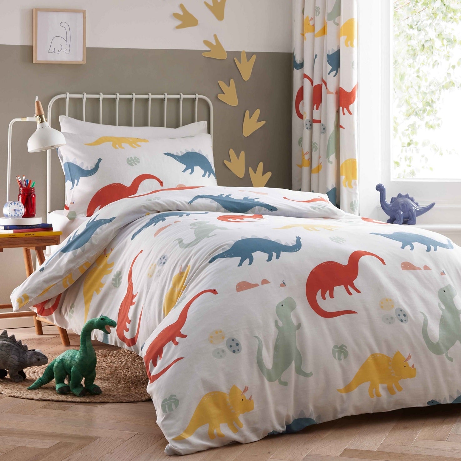 Dinosaurs Kids Double Duvet Cover Set - New