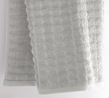 100% Cotton Luxury Geometric Hand Towel 600GSM - Silver Grey