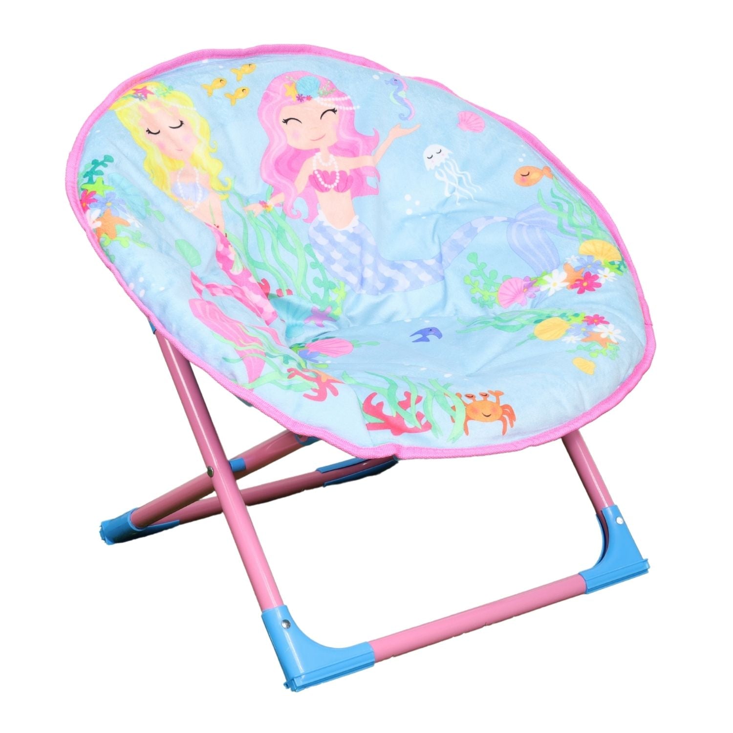 Mermaid Kids Pink Foldable Moon Chair