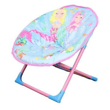 Mermaid Kids Pink Foldable Moon Chair