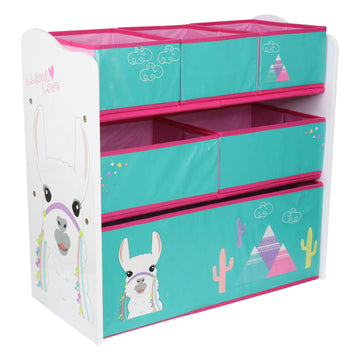 Llama Green 6 Drawer Box Toy Organiser