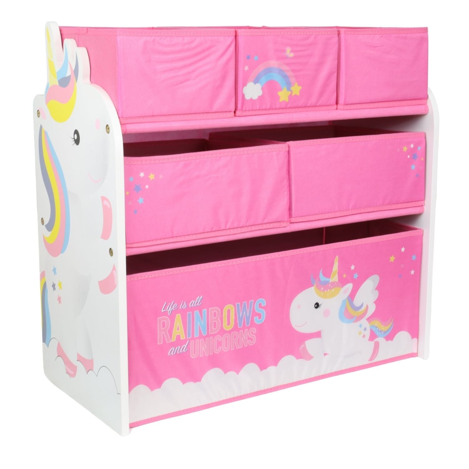 Unicorn Pink 6 Drawer Box Toy Organiser