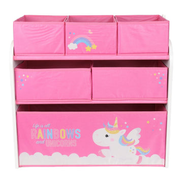 Unicorn Pink 6 Drawer Box Toy Organiser