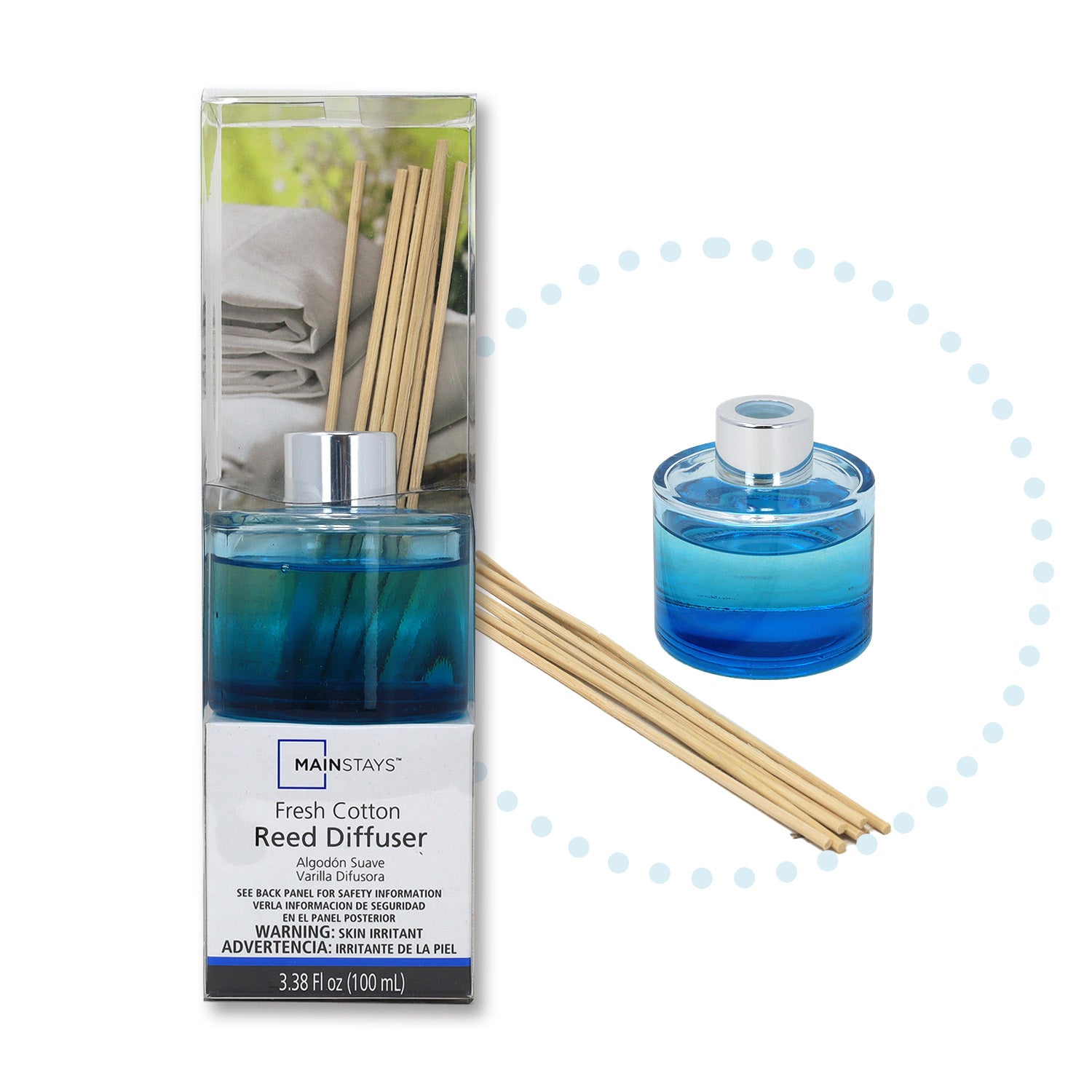 100ml Mainstays Fresh Cotton Reed Diffuser Set