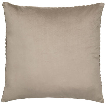 Luxurious Quilted Velvet Bobble Filled Cushion 55x55cm Natural