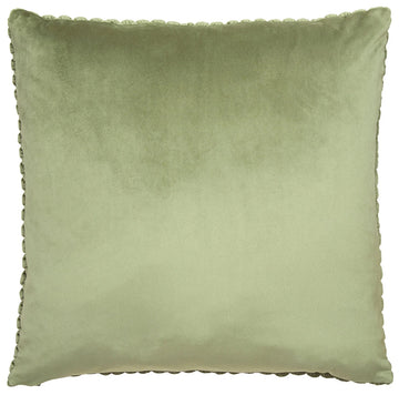Luxurious Quilted Velvet Bobble Filled Cushion 55x55cm Olive Green