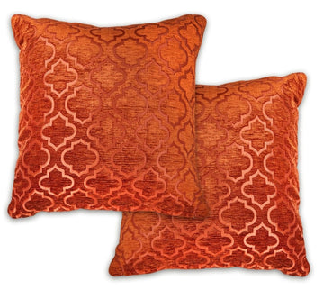 Terracotta Lattice Chenille Cushion Cover