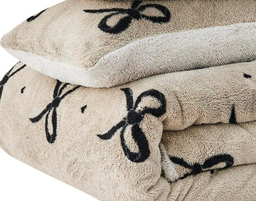 Bow Teddy Duvet Cover Set, Single, Natural