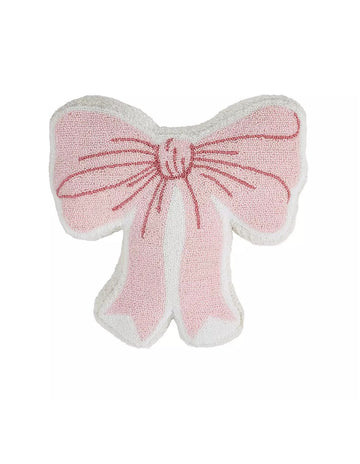 Catherine Lansfield Bow 3D Cushion, Pink & White