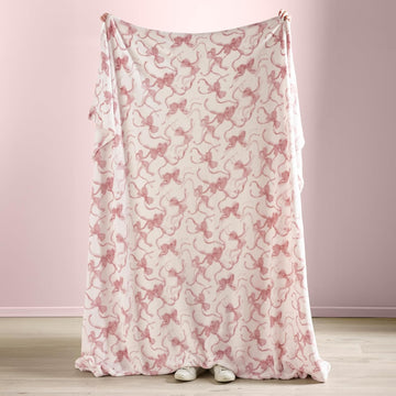 Catherine Lansfield Bow Throw, 200x240cm - Pink