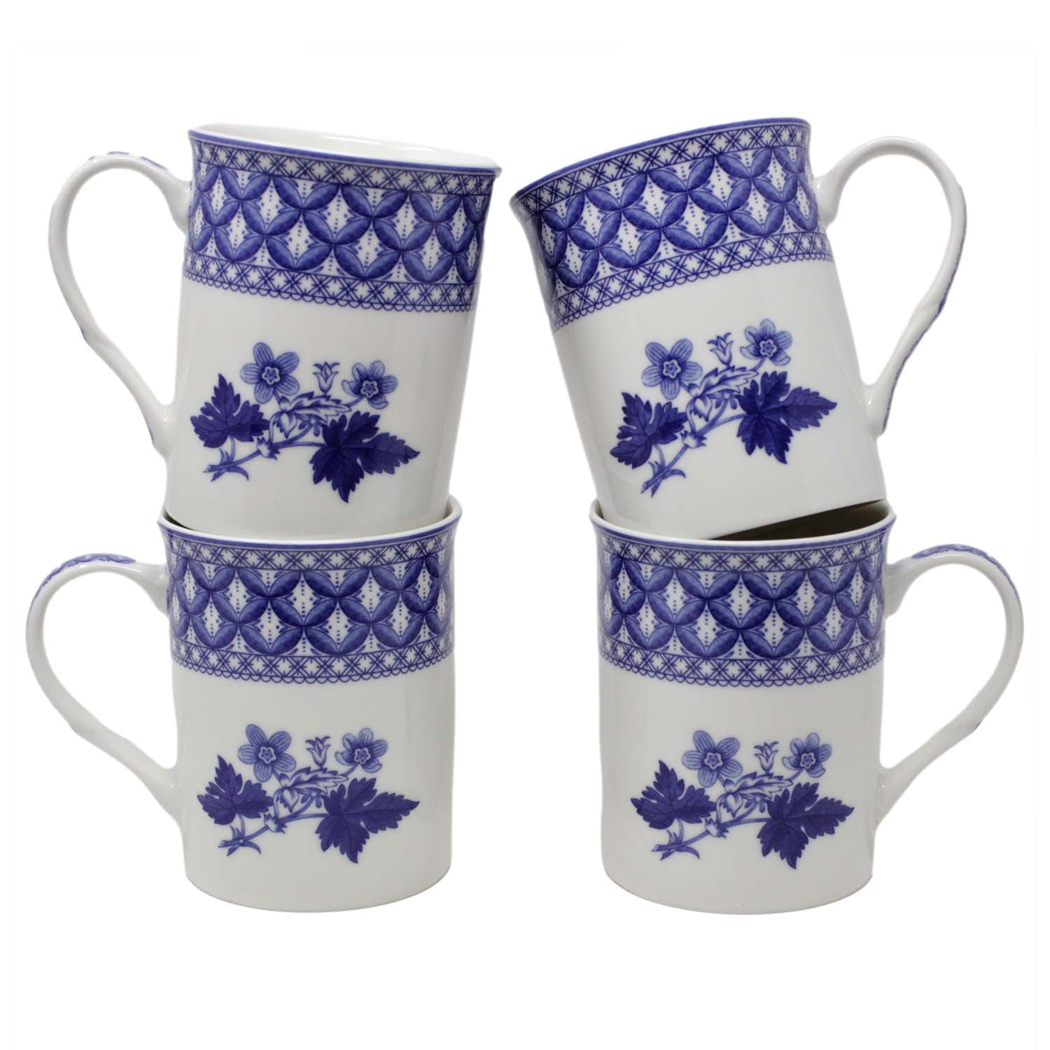 Set of 4 Ceramic Spode Blue Room Mugs