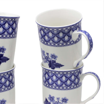 Set of 4 Ceramic Spode Blue Room Mugs