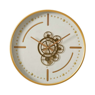 46cm White and Gold Gears Wall Clock